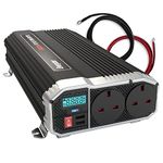 Energizer 2000 Watts Power Inverter 12V to 230V / 240V, Modified Sine Wave Car Inverter, Dual 230 Volts/ 240 Volts UK/British AC Outlets, DC to AC Converter with Installation Kit - SGS CE Approved