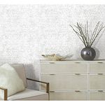 RoomMates RMK12212PLW Nikki Chu White and Gray Ulo Textured Peel and Stick Wallpaper, Roll