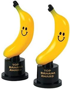 Fun Express Top Banana Award Trophies – Colorful Fun Trophies for School Office Parties & Fun Events – Ideal for Recognizing Achievements Prize Giveaways & Motivational Awards – 12 Pieces