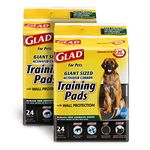 Glad for Pets Activated Carbon Puppy Training Pads, Giant Size, 24 Count - 2 Pack | Charcoal Puppy Pads for Dogs, Large Dog Pee Pads | Super Absorbent and Leak Proof