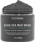 New York Biology Dead Sea Mud Mask for Face and Body Infused with Tea Tree - Spa Quality Pore Reducer for Acne, Blackheads and Oily Skin - Tightens Skin for A Healthier Complexion - 250 g