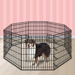 Beastie 30" Foldable Pet Dog Metal Playpen, Universal Portable Pet Exercise Cage Play Yard Enclosure Fence for Indoor Outdoor, 8 Panels Folding Dog Play Pen Frame for Puppy Cat Rabbit Animal