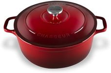 Chasseur Round French Oven, 26 cm / 5 Litre, Bordeaux Red - Made in France