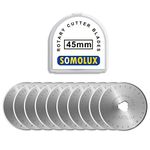 Rotary Cutter Blades 45mm 10 Pack by SOMOLUX ,Fits OLFA,Fiskars,DAFA,Dremel,Truecut Replacement, Quilting Scrapbooking Sewing Arts Crafts,Sharp and Durable