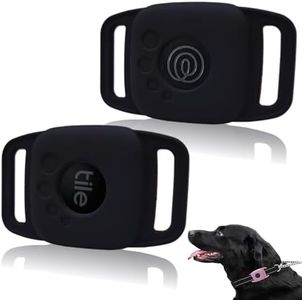 2 Packs Silicone Case for Tile Mate 2022,Mate 2024 tag for Pet,cat,Dog Collar,Tracker Cover Accessories, Stable,Safe Finder Holder for Bag (Black)