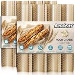 Anaeat 2 Pack Nonstick Perforated French Bread Baking Pan, 15"X 13" Premium Toast Mold for 4 Loaves Baguettes, French & Italian Bread Trays for Baking Loaf Bread, Durable & Heat Resistant (Gloden)