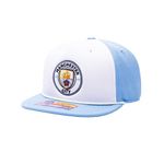 Fan Ink Manchester City - Avalanche Snapback Flat Peak Hat, Blue and White, One Size