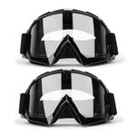 XYOP Professional Motorcycle Motocross Goggles for Men Women ATV Dirt Bike Goggles Windproof Glasses Wide Vision Powersports Goggles Racing Riding Goggles Anti-Fog Scratch Dustproof 2 Pack Clear Lens