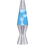 Lava Lite 1953 11-1/2-Inch 12-Ounce Accent Lava Lamp with Silver Base, White Wax/Blue Liquid