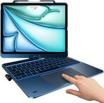 typecase Flexbook Touch Keyboard Case for iPad Pro 12.9 Inch (6th/5th/4th/3rd Gen),10-Color Backlight,360° Rotatable Protective Slim Cover,Trackpad & Pencil Holder-Pacific Blue