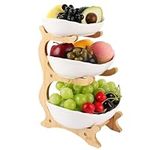 FWEEK Ceramic Fruit Stand with 3 Le