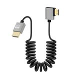 GELRHONR Mini HDMI to HDMI Coiled Cable, Ultra Thin Mini HDMI Cable Short, 18Gbps 3D 4K/60Hz High Speed HDMI Spring Cable, Support 3D,for DSLR Camera Camcorder, HDTV, Laptop (Left Angle)