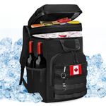 WOTOW Cooler Backpack 45 Cans - Tactical Insulated Soft Cooler Bag for Men Women - Large Capacity Leakproof Back Pack with Widend Top Handle, Camping Hiking Picnics Beach(Black)