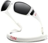 TIJN Polarized Sports Sunglasses for Men Women, UV400 Protection Goggles Driving Running Golf Sports Glasses with a Floating Strap, Sonia