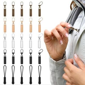 Sheryl&Rain 25 Pezzi Tiretti per Cerniere Staccabili,Metallo Cerniera Tira Sostituzione,Cursore Cerniera Ricambio,Cursori per Cerniere Lampo Rimovibile per Borsa Vestiti Jeans Valigia
