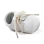 ESTAMICO Baby Boys' Shoes Anti-Skid Toddler Prewalker PU Sneakers US 4 White