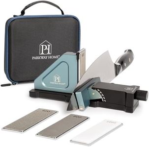 Knife Sharpener Professional - 2 in 1 Construction - Kitchen Knife Sharpener with 10° and 40° Angle Adjustable