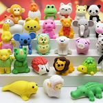 LanMa 35 pcs Animal Erasers Desk Pets for Kids Classroom Prizes, Puzzle Erasers Take Apart Erasers Animals Pencil Erasers for Student Rewards,Class Treasure Box,Party Favors,Easter Egg Stuffers