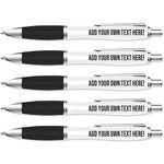 Silly Sentiments Personalised 5 Pack of Black Ballpoint Pens - Funky Stationery Quirky Gift - Office Desk Accessories