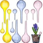 Yopay 12 Pieces Plant Watering Bulbs, Automatic Self-Watering Globes Tools Set, Indoor Plastic Balls Vacation Houseplant Garden Waterer Flower Water Device Drip for Plant, Blue, Yellow, Pink