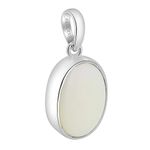 Arihant Gems & Jewels 5.25 Ratti White Opal Gemstone With 925 Silver Pendant | Natural and Certified | Astrological Gemstone | Unisex Both for Men & Women