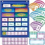 Aizweb Dry Erase First 100 Sight Words Flash Card Pocket Chart for Toddler Home Classroom Word Wall,Site Word Kindergarten Learning Activities Classroom Decoration Decor Must Have,Homeschool Supplies