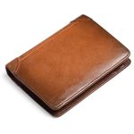 GAEKEAO Mens Wallets RFID Blocking Genuine Leather Slim Trifold Wallets for Men with 2 ID Window