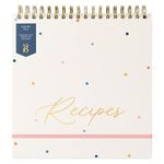 Busy B Recipe File - Spot - Flip Top Recipe Organiser with Built-in Stand, 16 Recipe Cards, Plastic Sleeves, Index Cards and Space for 80 Recipes - FSC® Certified