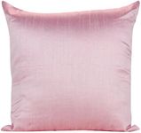 Set of 2 Baby Pink Art Silk Pillow Covers, Plain Silk Cushion Cover, Solid Color Baby Pink Throw Pillow, (20x20 inches, Baby Pink)