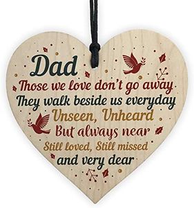 RED OCEAN DAD Memorial Plaques Wooden Heart Christmas Tree Bauble Ornament Decoration Sign Gift