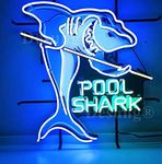 HCHANA 24"x20" Pool Shark Table Billiards Neon Sign Light HD Vivid Printing Tech Handmade Man Cave Beer Bar Pub Lamp, blue