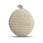 Rusabl Ramie Bath Loofah for Body Deep Cleansing and Scrubbing (Pack of 1, Round) Reusable Exfoliating Scrub Sponge, Made of Natural Fibre, Scrubber for Men and Women, Cleanses and Gently Exfoliates Skin