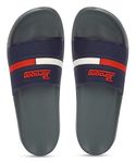 PARAGON EVK10917G Men's New Blue Sliders | Trendy Sliders with Cushioned & Durable Anti-Skid Construction | Waterproof & Lightweight, Perfect for Everyday Casual Wear