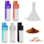 VOSSOT 5 Pieces 51 mm Spice Powder Tool with Spoon Bullet Glass Small Storage Bottle with Micro Funnel, Glass Vile with Spoon for Outdoor, Camping, Travel, 51MM Gewürzpulver Werkzeug 001