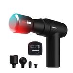 Homedics NOVO+ Hot & Cold Massage Gun - Electric Handheld Massagers with Temperature Control, 4 Attachments & 6 Intensities, Rechargeable Deep Tissue Vibrating Massager for Relief with Travel Case