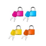 Lansonee 4 Pcs Suitcase Locks with Keys, Small Padlocks Luggage Locks Padlocks with Outdoor Travel Luggage Suitcase Baggage School Gym Lockers Laptop Bag