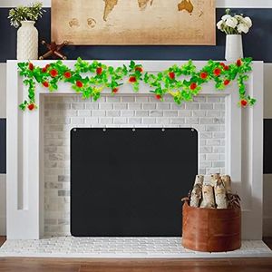 Magnet Fireplace Cover, Fireproof Fireplace Draft Blocker, Fireplace Blanket for Heat Loss, Fireplace Cold Air Blocker, Black(30" W x 30" H)