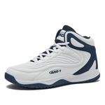 AND1 Pulse 3.0 Basketball Shoes for Men, Indoor or Outdoor, Street or Court Basketball Sneakers Men - Black, Red, or White Size 7 to 15, White/Dark Blue, 11 Women/9.5 Men