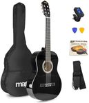 Max SoloArt Classical Acoustic Guitar Starter Kit – Beginner Acoustic Guitar Bundle for Students & Adults, Full Size Classical Guitar with Accessories, Black, 6 Months Lessons