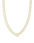 Kendra Scott Emilie Multi-Strand Necklace for Women, Fashion Jewelry, 14k Gold-Plated, Iridescent Drusy