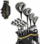Precise M8 Men’s Golf Clubs Set – Complete 17-Piece Right-Handed Set with Driver, Fairway Wood, Hybrids, Irons (6-SW), Putter, Stand Bag & Headcovers – Kevlar Graphite Shafts – Regular/Tall Sizes
