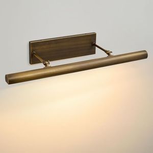 Art Picture Frame Wall Light: 30" Dimmable Antiquing Artwork Copper Painting Spotlight - Hardwired Swing Arm Rotatable 4 Lights over Pictures - Linear Accent Lighting above Photo for Gallery Museum