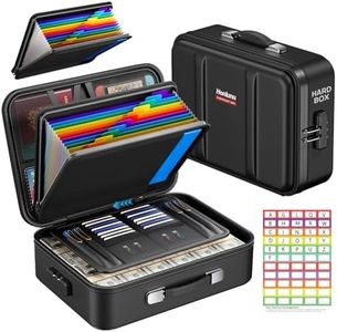 Fieetra Fireproof Document Box with Lock, Hard Case Safe Box Water Resistant Document Organizer for Important Documents, Passports, Certificates & Cash, Portable File Storage for Home Office, Black