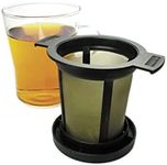 Finum Reusable Stainless Steel Coffee and Tea Infusing Mesh Brewing Basket, Medium, Black