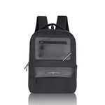 Tommy Hilfiger Unisex Backpack Blackburn - Granite Grey+Black | Water-Resistant | Padded Laptop Sleeve | Trolley Holder | Stylish & Trendy Backpack For Daily Use, Office, Work & Travel | 20L Capacity