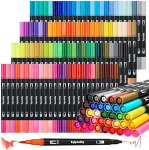 Eglyenlky Colored Markers for Adult Coloring Books, Dual Tip Brush Pens with 100 Watercolor Fine Tip Markers and Brush pens for Kids Drawing Calligraphy