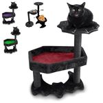 Littlesy Gothic Cat Tree with Coffin Cat Bed & Spooky Cat Toys - Spooky cat Tree for Halloween cat