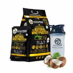 MuscleTrail Gold Standard Series |60 Pouches |Low Carb & Fat |Shaker Inside |24G Natural Whey Protein Powder(1.86 Kg) (Coconut)