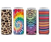 Sunsetbaby 4 Pieces Slim Can Cooler