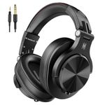 OneOdio A71 Hi-Res Studio Recording Headphones - Wired Over Ear Headphones with SharePort, Monitoring Mixing Foldable Headset with Stereo Sound, 3.5/6.35MM Jack for PC Computer DJ Guitar-Black